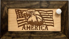 American Flag with Bald Eagle Patriotic Decorative Wall-Mounted Secure Gun Cabinet-Bluelinescg Safety and Security Products and Services