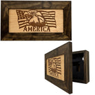 American Flag with Bald Eagle Patriotic Decorative Wall-Mounted Secure Gun Cabinet-Bluelinescg Safety and Security Products and Services