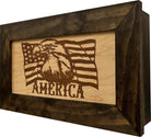 American Flag with Bald Eagle Patriotic Decorative Wall-Mounted Secure Gun Cabinet-Bluelinescg Safety and Security Products and Services