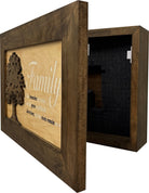 Decorative Secured Gun Storage Cabinet with Family Branches (Dark Walnut)-Bluelinescg Safety and Security Products and Services