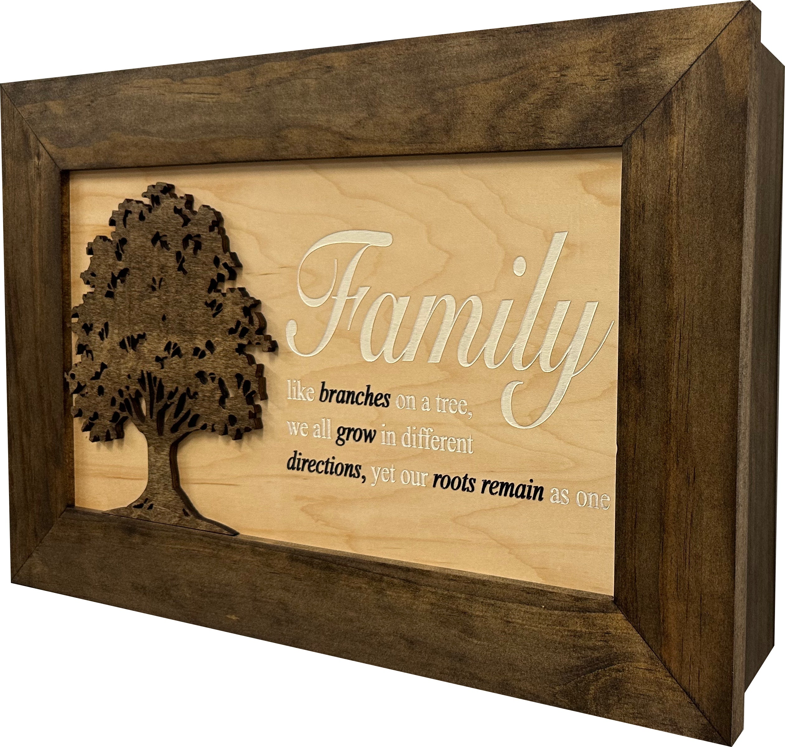 Decorative Secured Gun Storage Cabinet with Family Branches (Dark Walnut)-Bluelinescg Safety and Security Products and Services