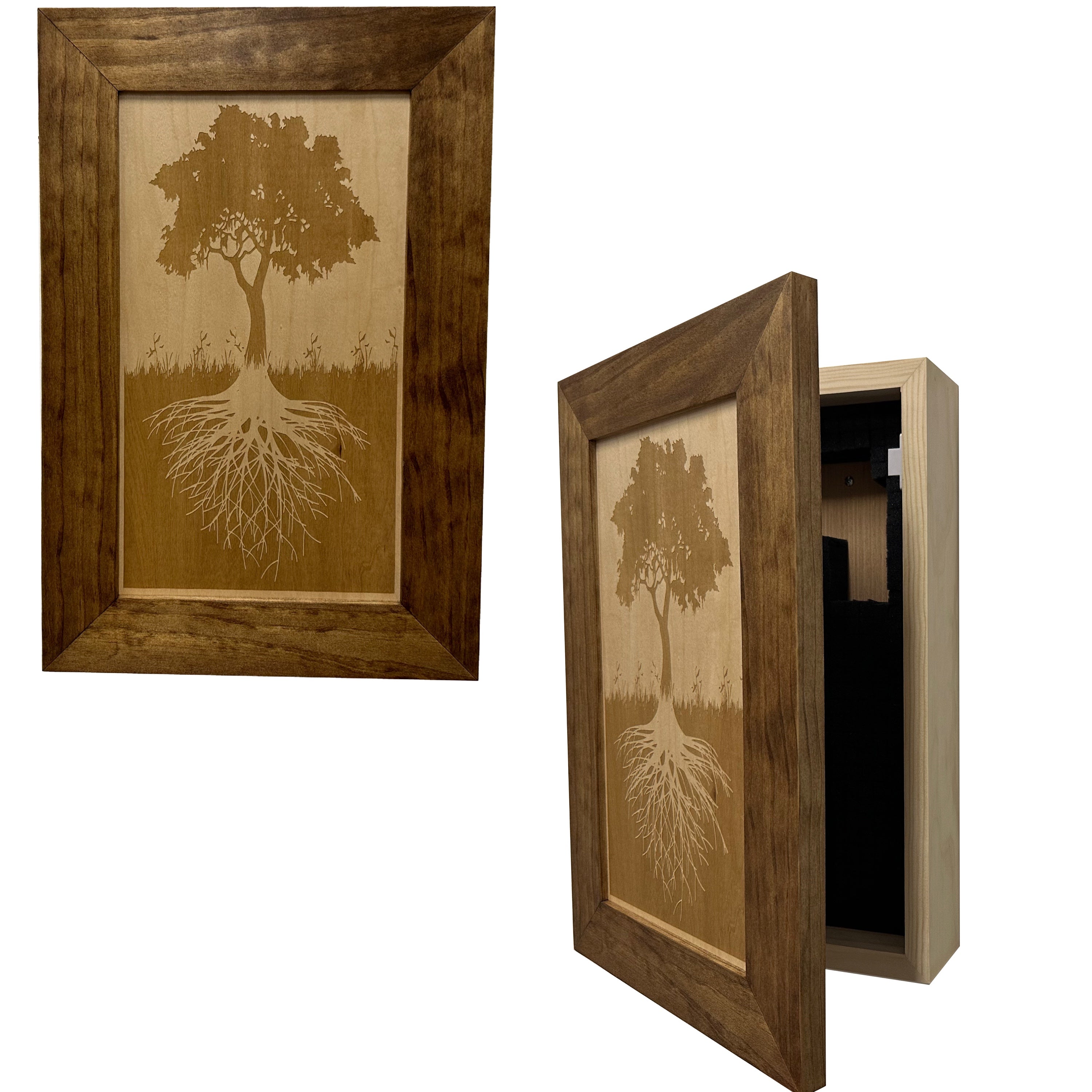 Hidden Gun Storage Tree Roots Silhouette Concealment Shelf-Bluelinescg Safety and Security Products and Services