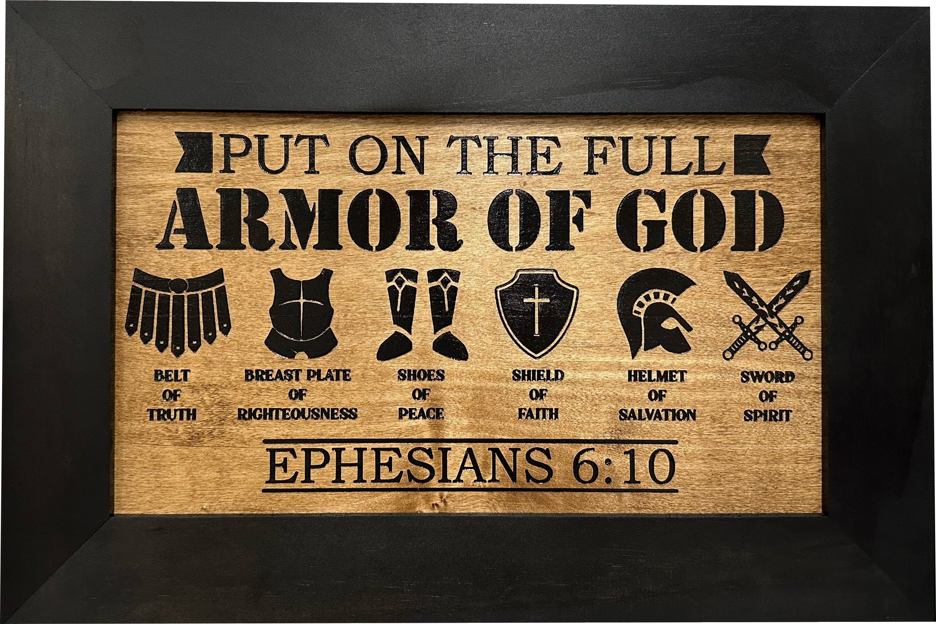 Hidden Gun Cabinet Put On The Full Armor Of God, Secure Concealed Ephesians 6:10 Gun Safe by Bellewood Designs-Bluelinescg Safety and Security Products and Services