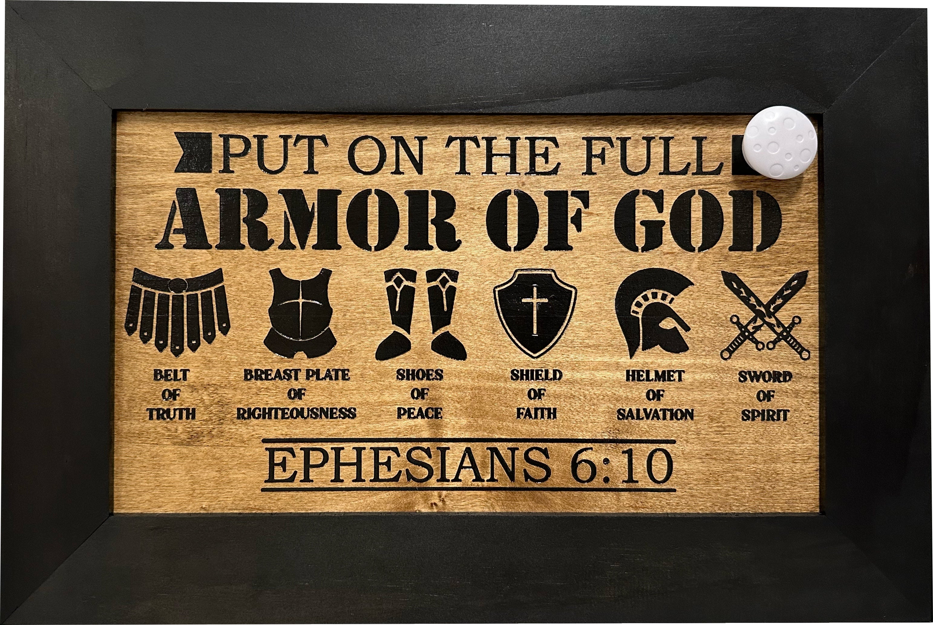 Hidden Gun Cabinet Put On The Full Armor Of God, Secure Concealed Ephesians 6:10 Gun Safe by Bellewood Designs-Bluelinescg Safety and Security Products and Services