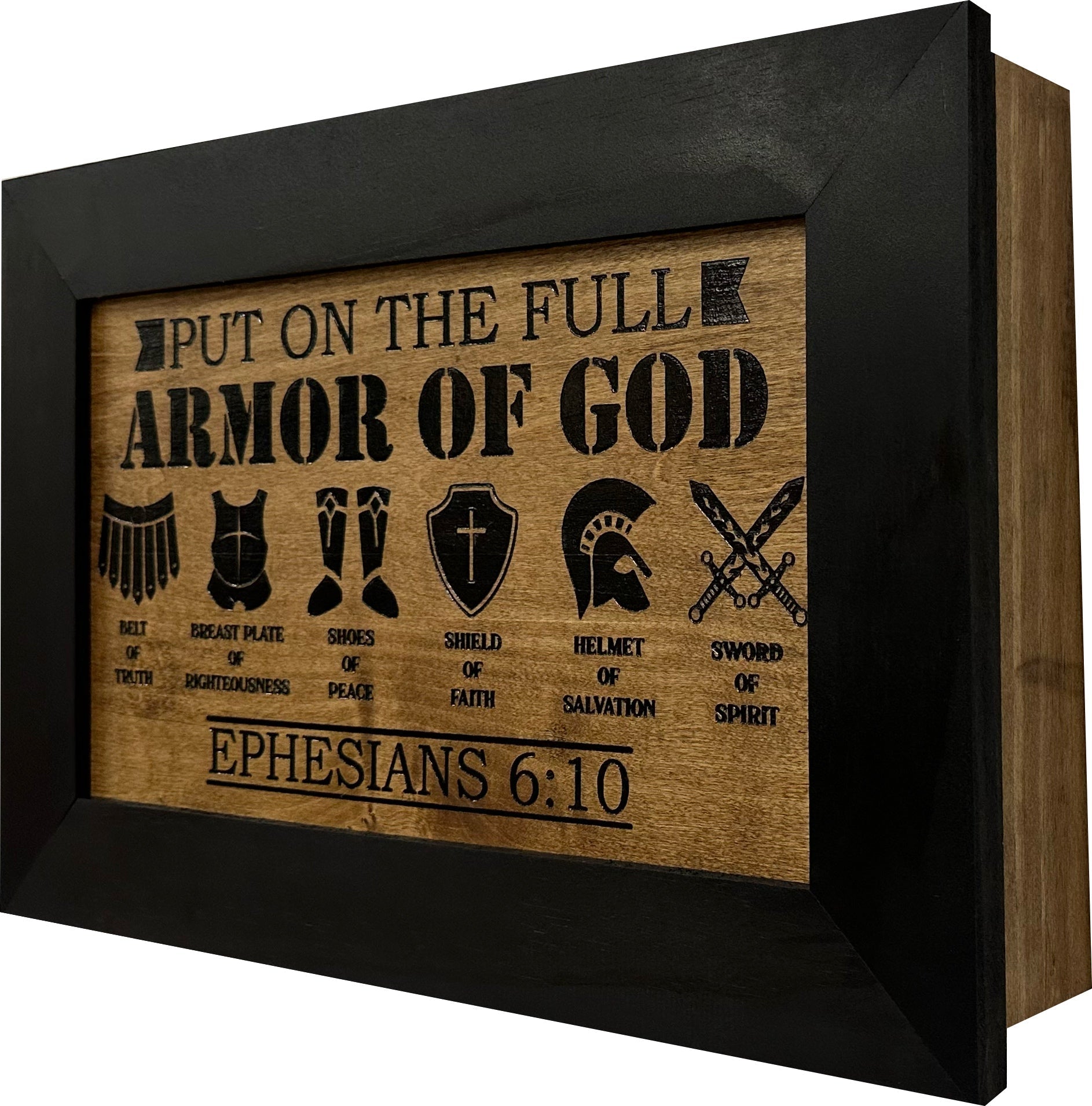 Hidden Gun Cabinet Put On The Full Armor Of God, Secure Concealed Ephesians 6:10 Gun Safe by Bellewood Designs-Bluelinescg Safety and Security Products and Services