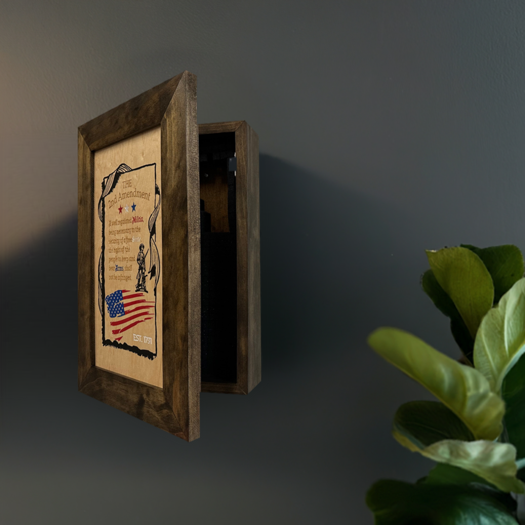 2nd Amendment Gun Safe - Wall Mounted Decorative Secure Gun Cabinet-Bluelinescg Safety and Security Products and Services
