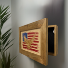 Bald Eagle & American Flag Patriotic Decorative Wall-Mounted Secure Gun Cabinet-Bluelinescg Safety and Security Products and Services