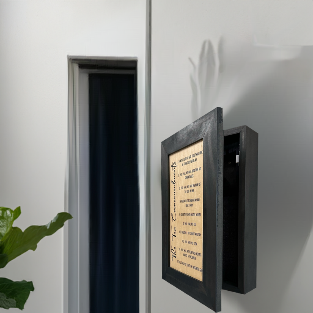 Concealed Gun Storage Cabinet with The Ten Commandments-Bluelinescg Safety and Security Products and Services