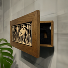 Decorative Gun Safe Heron in Cattails Wall-Mounted Gun Cabinet To Securely Store Your Gun In Plain Sight-Bluelinescg Safety and Security Products and Services