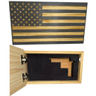 Carved American Flag Decorative Wall-Mounted Secure Gun Cabinet-Bluelinescg Safety and Security Products and Services