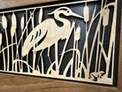 Decorative Gun Safe Heron in Cattails Wall-Mounted Gun Cabinet To Securely Store Your Gun In Plain Sight-Bluelinescg Safety and Security Products and Services