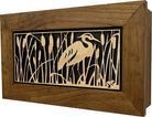 Decorative Gun Safe Heron in Cattails Wall-Mounted Gun Cabinet To Securely Store Your Gun In Plain Sight-Bluelinescg Safety and Security Products and Services