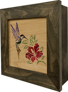 Decorative Wooden Gun Safe with Hummingbird and Hibiscus-Bluelinescg Safety and Security Products and Services
