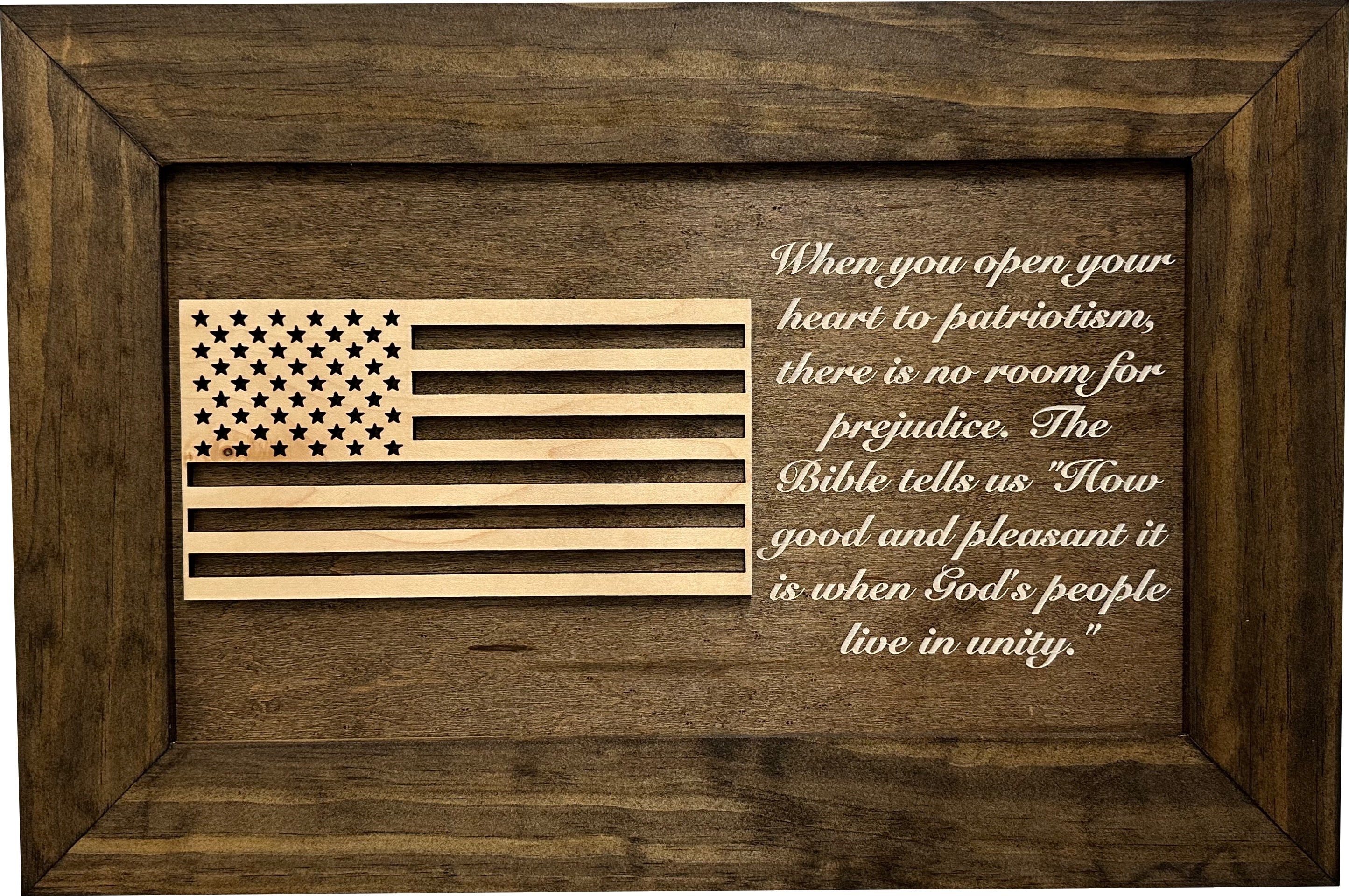 American Flag & Patriotism Decorative & Secure Wall-Mounted Gun Cabinet (Jacobean & Natural)-Bluelinescg Safety and Security Products and Services