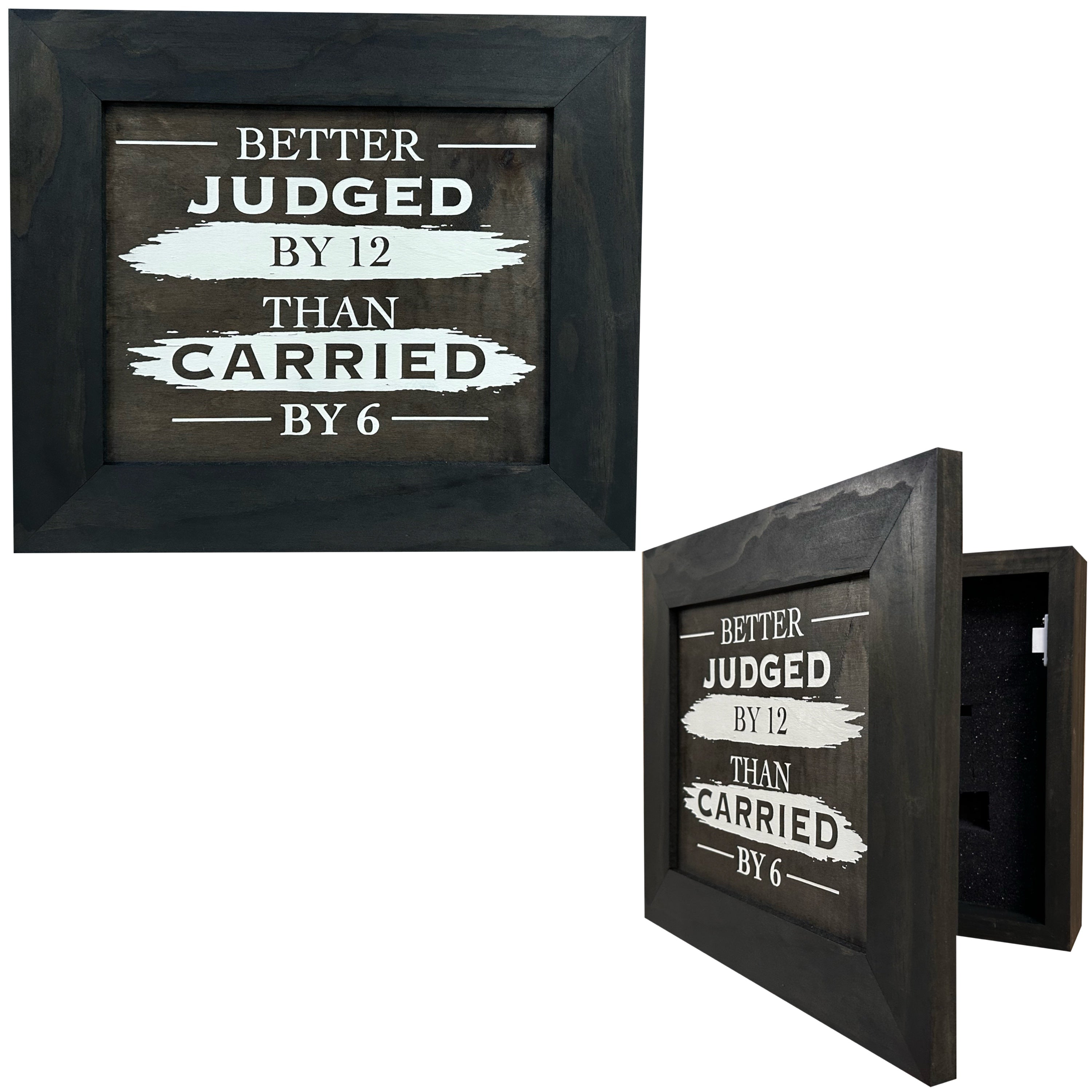 Judged by 12 Hidden Gun Cabinet - Recessed In Wall or Mount On The Wall-Bluelinescg Safety and Security Products and Services
