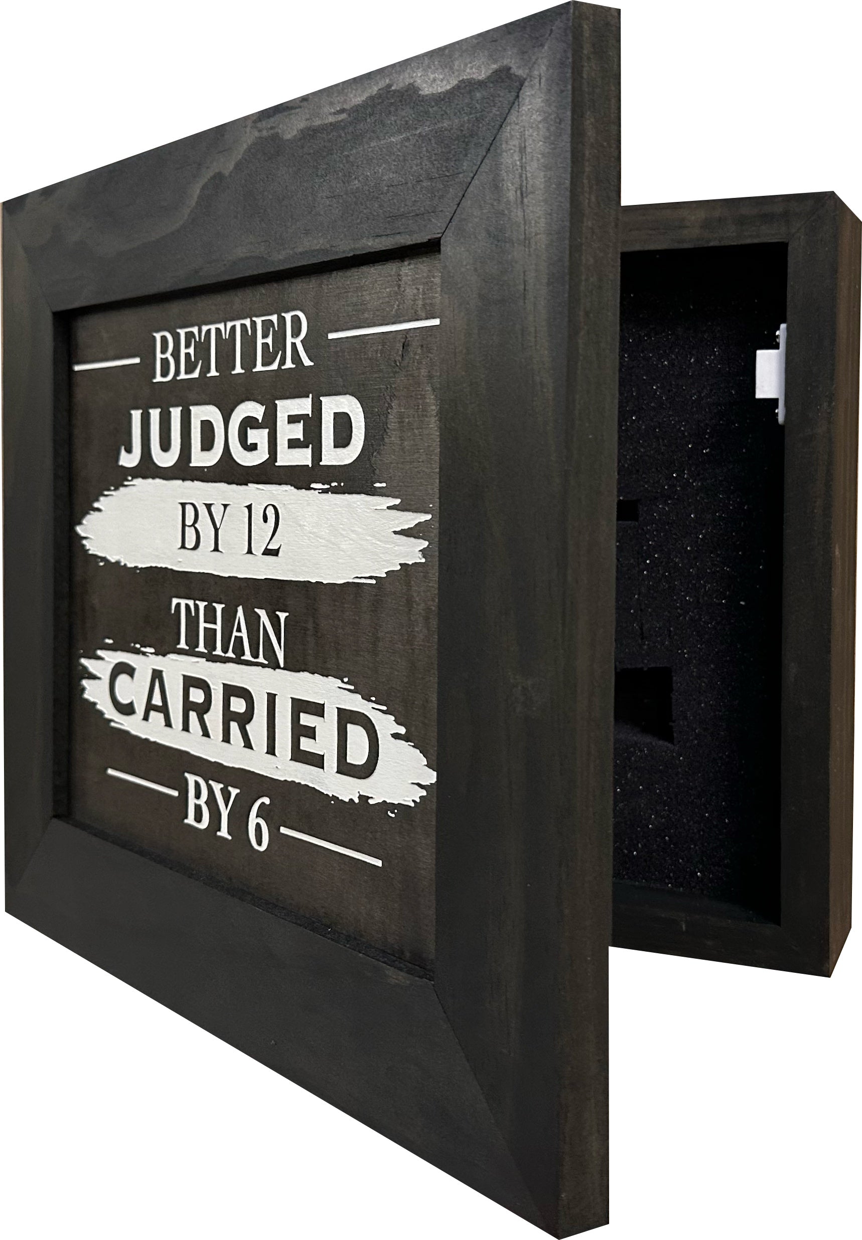 Judged by 12 Hidden Gun Cabinet - Recessed In Wall or Mount On The Wall-Bluelinescg Safety and Security Products and Services