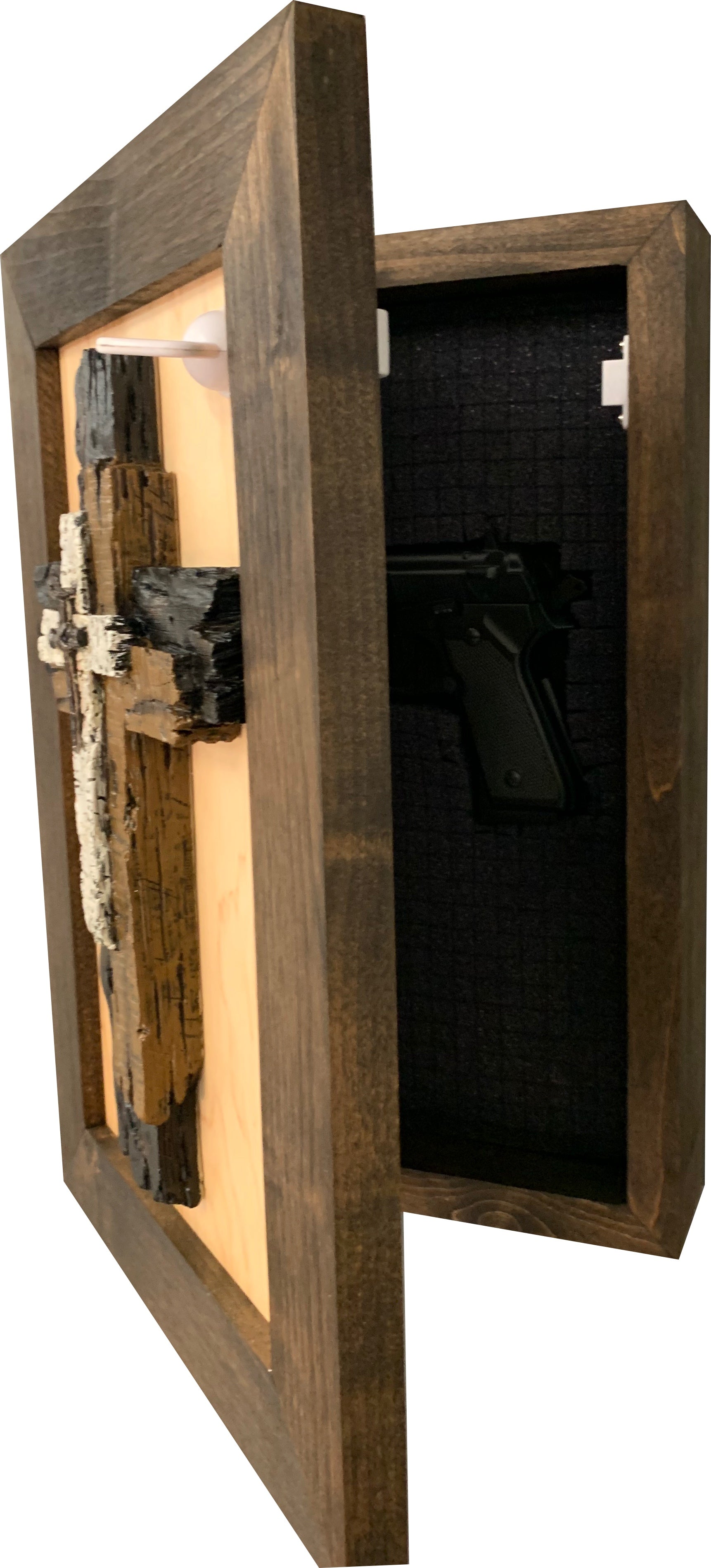 Three Layered Cross Decorative Wall-Mounted Secure Gun Cabinet-Bluelinescg Safety and Security Products and Services