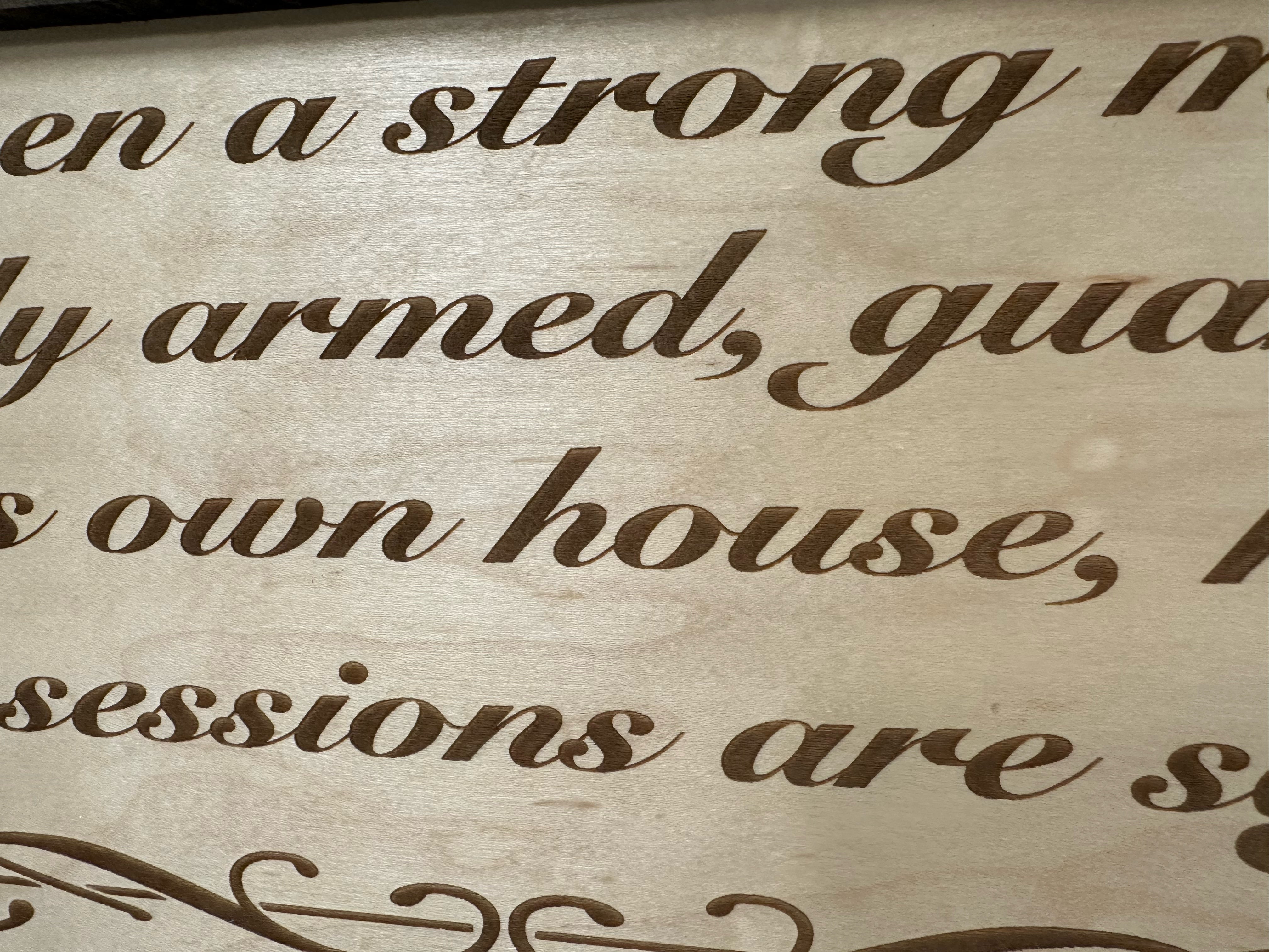 Wood Gun Cabinet Bible Verse Luke 11:21 Wall Decoration - Hidden Gun Safe To Securely Store Your Gun In Plain Sight by Bellewood Designs-Bluelinescg Safety and Security Products and Services