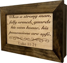 Wood Gun Cabinet Bible Verse Luke 11:21 Wall Decoration - Hidden Gun Safe To Securely Store Your Gun In Plain Sight by Bellewood Designs-Bluelinescg Safety and Security Products and Services