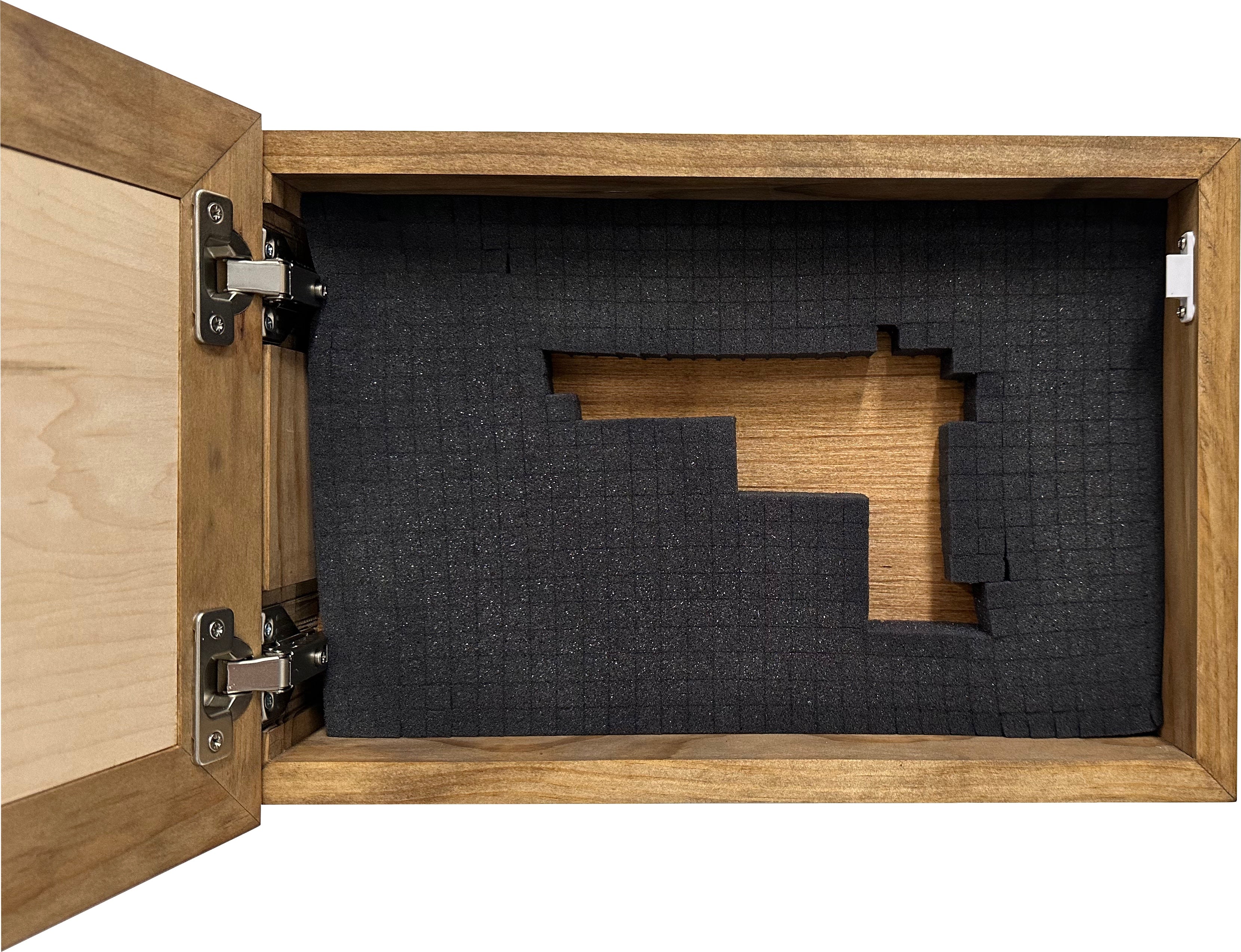 Bible Verse Decorative & Secure Wall-Mounted Gun Cabinet - Matthew 11:28 and Coastal Scene-Bluelinescg Safety and Security Products and Services