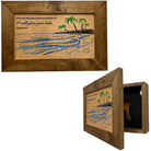 Bible Verse Decorative & Secure Wall-Mounted Gun Cabinet - Matthew 11:28 and Coastal Scene-Bluelinescg Safety and Security Products and Services