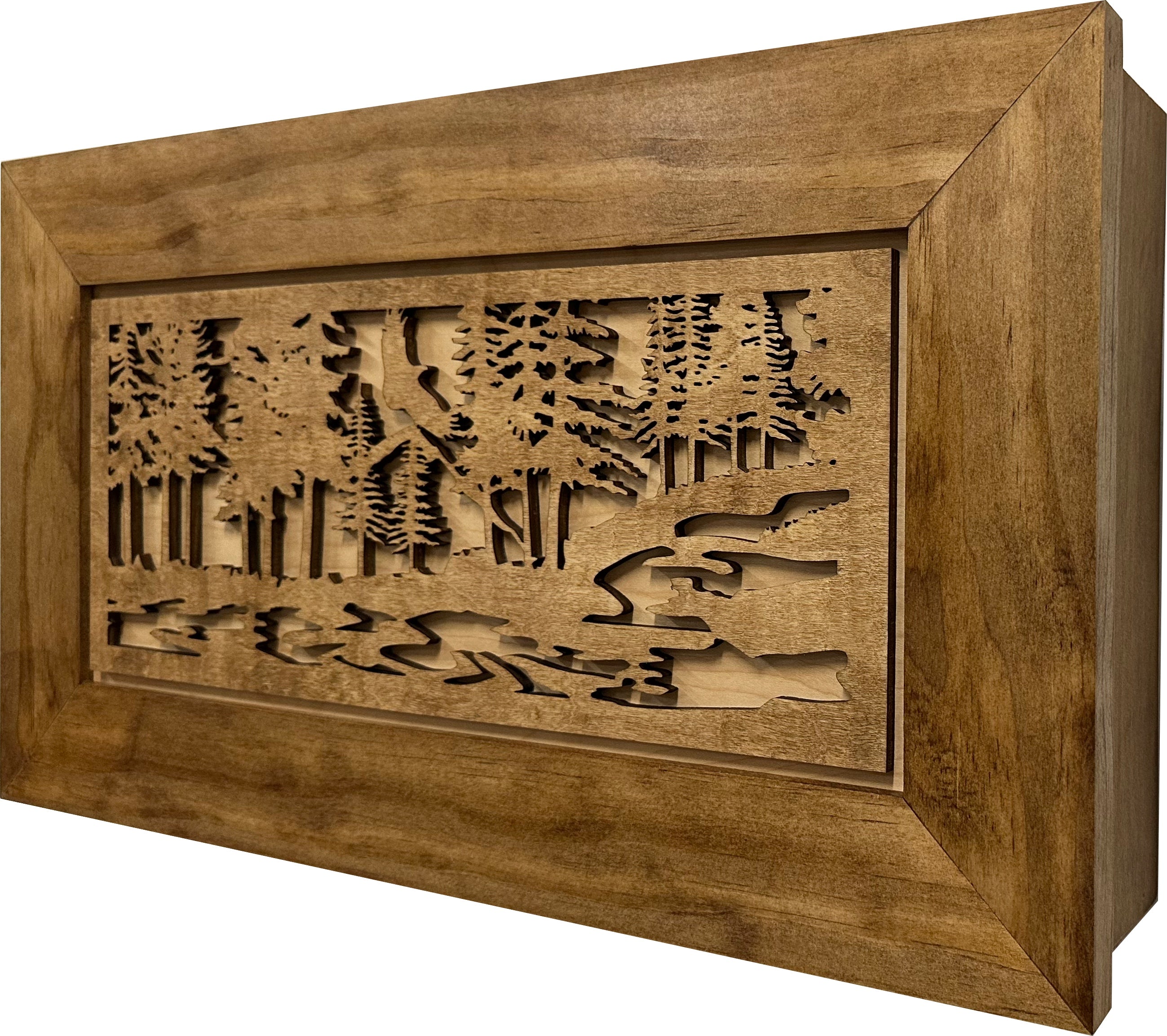 Home Self Defense Secure Storage Cabinet Outdoor Nature Scene with Stream and Eagle-Bluelinescg Safety and Security Products and Services