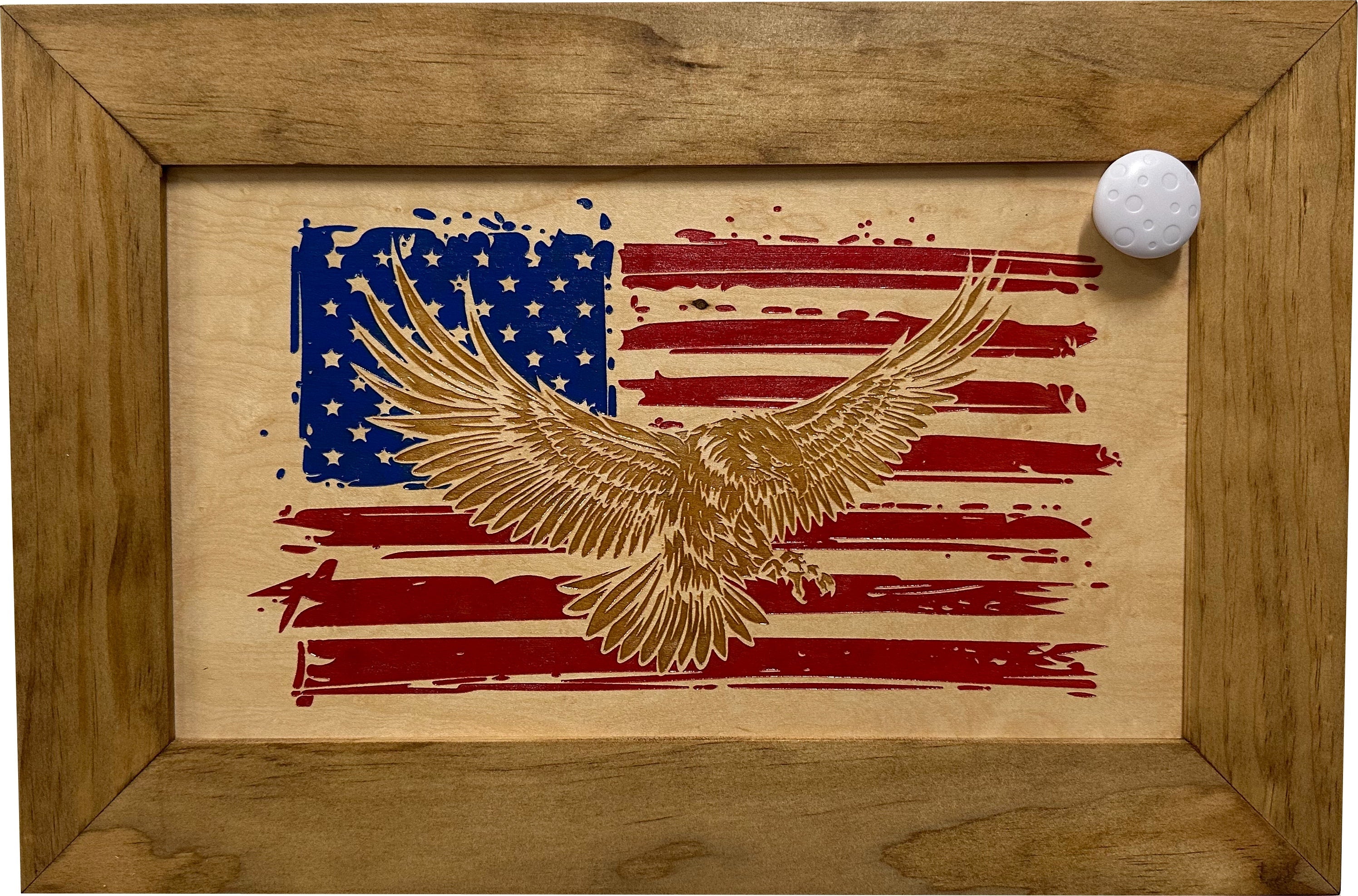 Bald Eagle & American Flag Patriotic Decorative Wall-Mounted Secure Gun Cabinet-Bluelinescg Safety and Security Products and Services