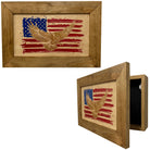 Bald Eagle & American Flag Patriotic Decorative Wall-Mounted Secure Gun Cabinet-Bluelinescg Safety and Security Products and Services