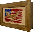 Bald Eagle & American Flag Patriotic Decorative Wall-Mounted Secure Gun Cabinet-Bluelinescg Safety and Security Products and Services