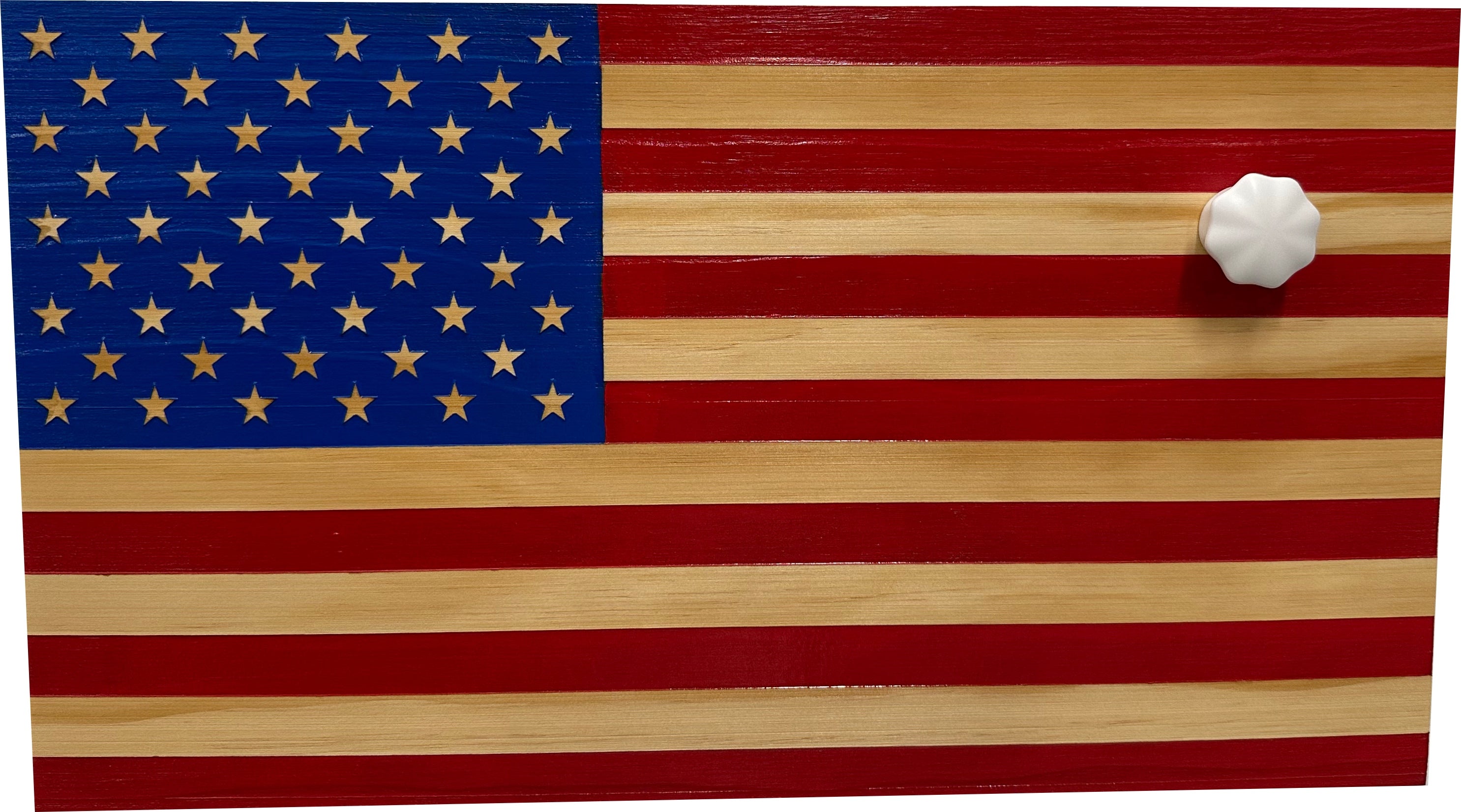 American Flag Decorative & Secure Wall-Mounted Gun Cabinet (Red & Blue)-Bluelinescg Safety and Security Products and Services