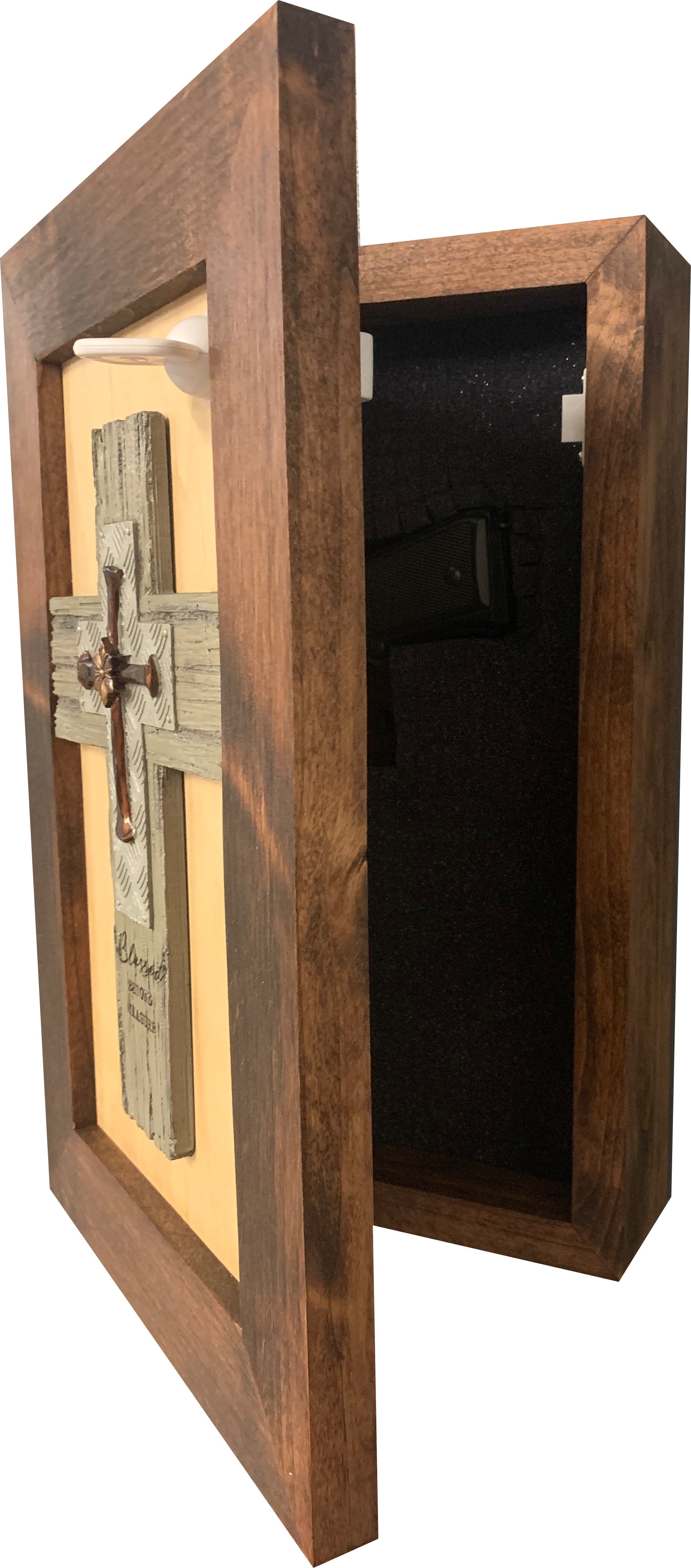 Blessed Beyond Measure Cross Decorative Wall-Mounted Secure Gun Cabinet-Bluelinescg Safety and Security Products and Services