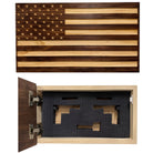 Carved American Flag Decorative Wall-Mounted Secure Gun Cabinet-Bluelinescg Safety and Security Products and Services