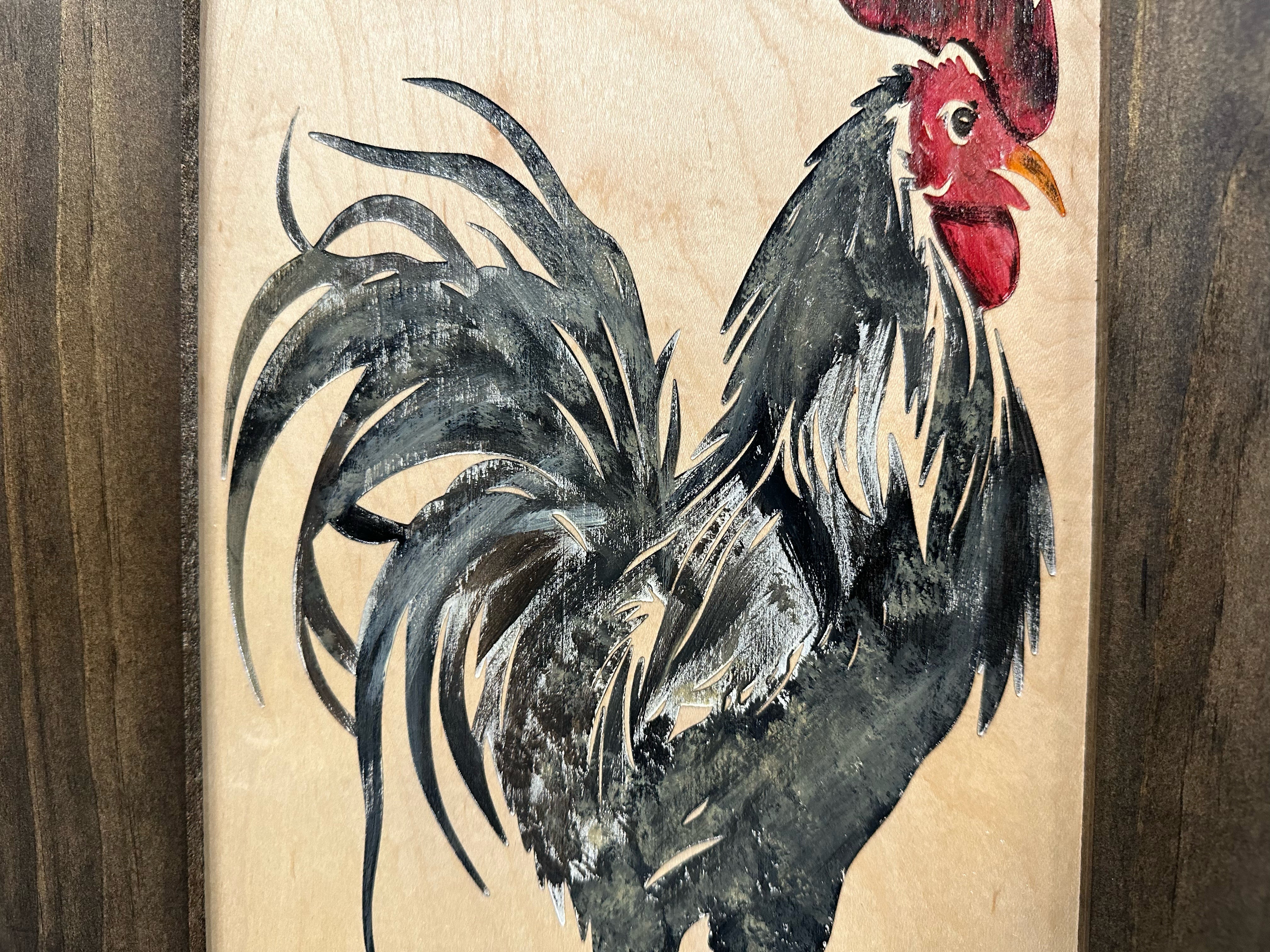 Hidden Gun Cabinet Farmhouse Rooster Art Wall Decoration - Secure Gun Safe by Bellewood Designs-Bluelinescg Safety and Security Products and Services
