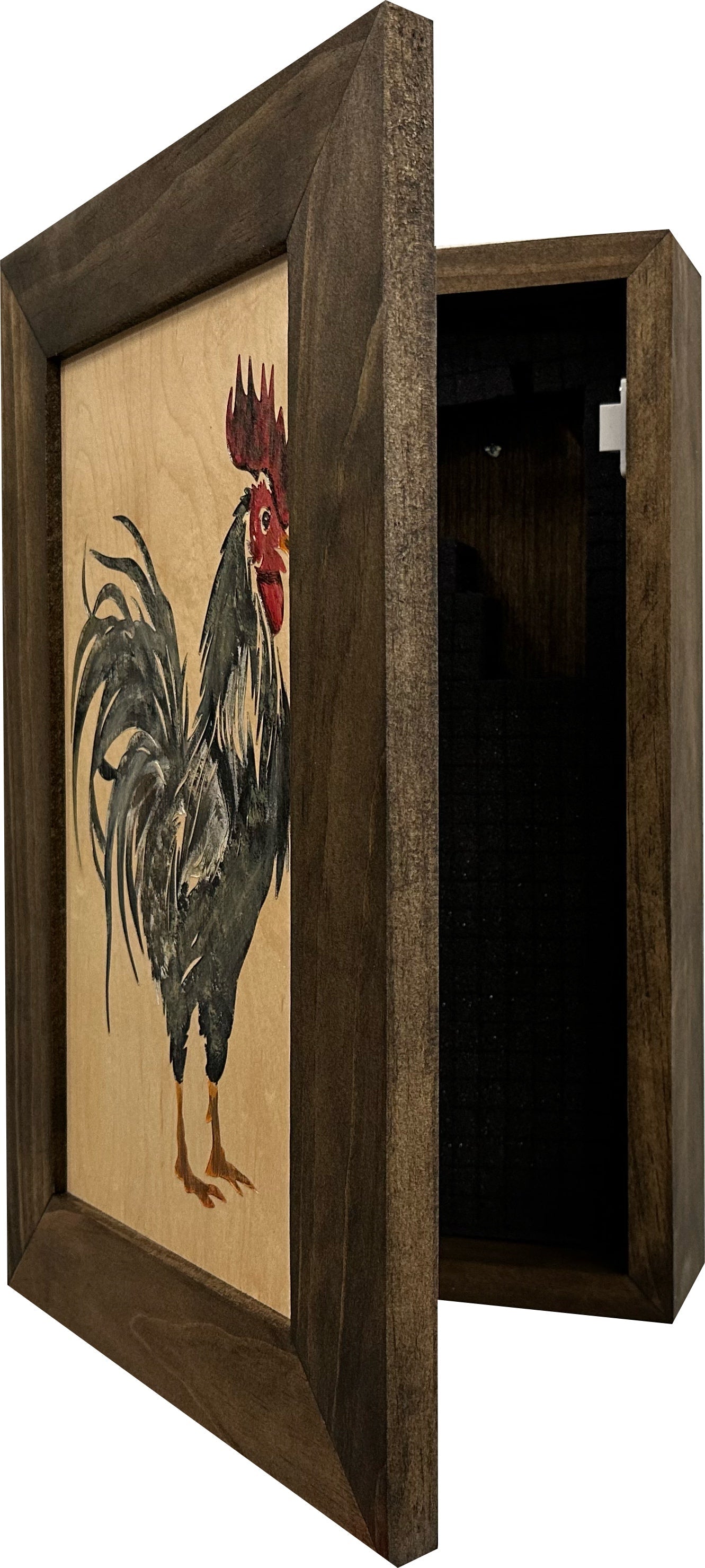 Hidden Gun Cabinet Farmhouse Rooster Art Wall Decoration - Secure Gun Safe by Bellewood Designs-Bluelinescg Safety and Security Products and Services