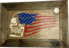 Decorative and Secure Gun Cabinet with Skull & American Flag Design-Bluelinescg Safety and Security Products and Services