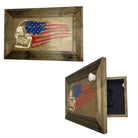 Decorative and Secure Gun Cabinet with Skull & American Flag Design-Bluelinescg Safety and Security Products and Services