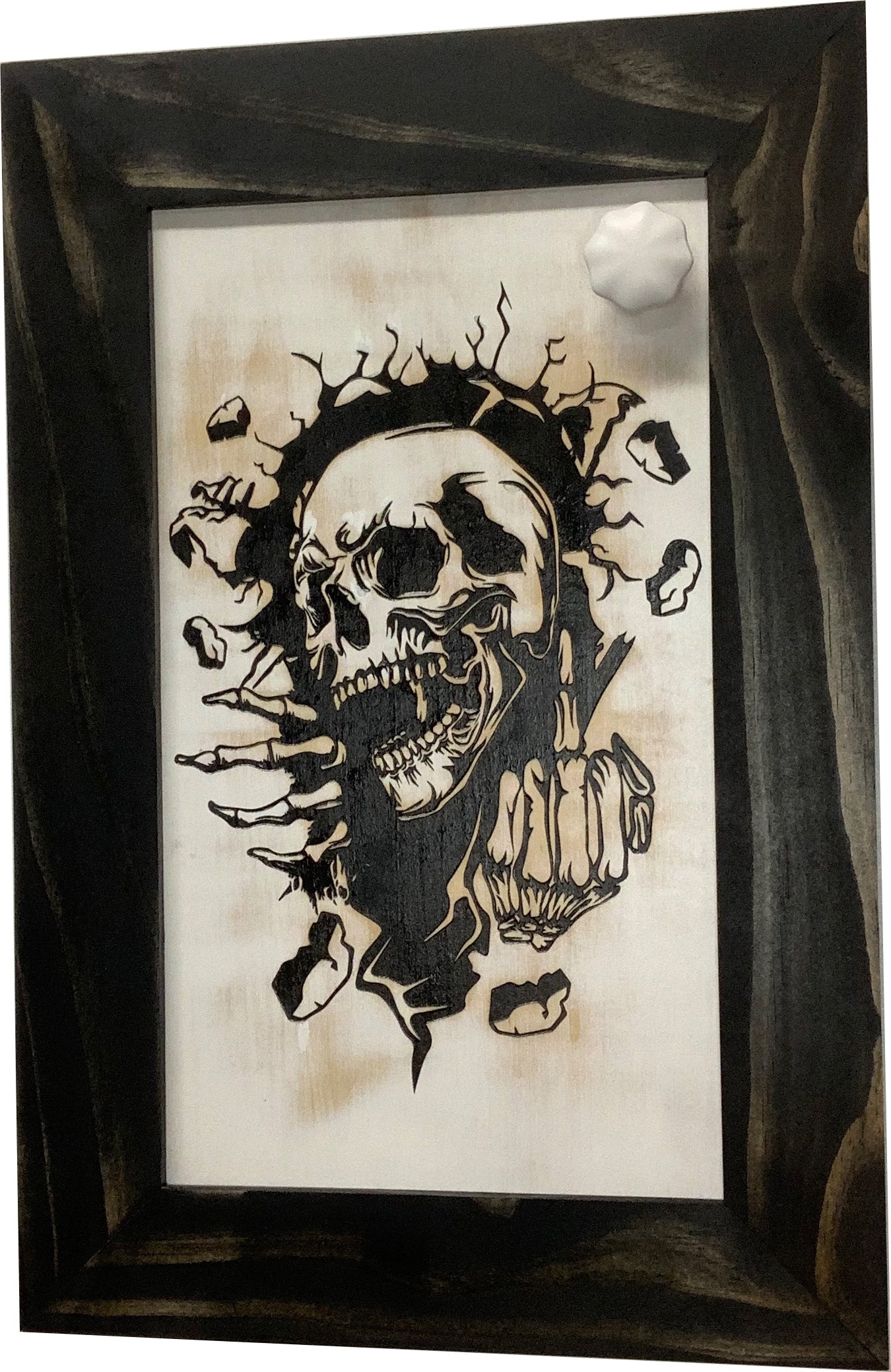 Gothic Skull Giving Middle Finger Decorative Gun Cabinet To Securely Store Your Gun In Any Room!-Bluelinescg Safety and Security Products and Services
