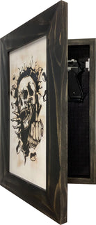 Gothic Skull Giving Middle Finger Decorative Gun Cabinet To Securely Store Your Gun In Any Room!-Bluelinescg Safety and Security Products and Services