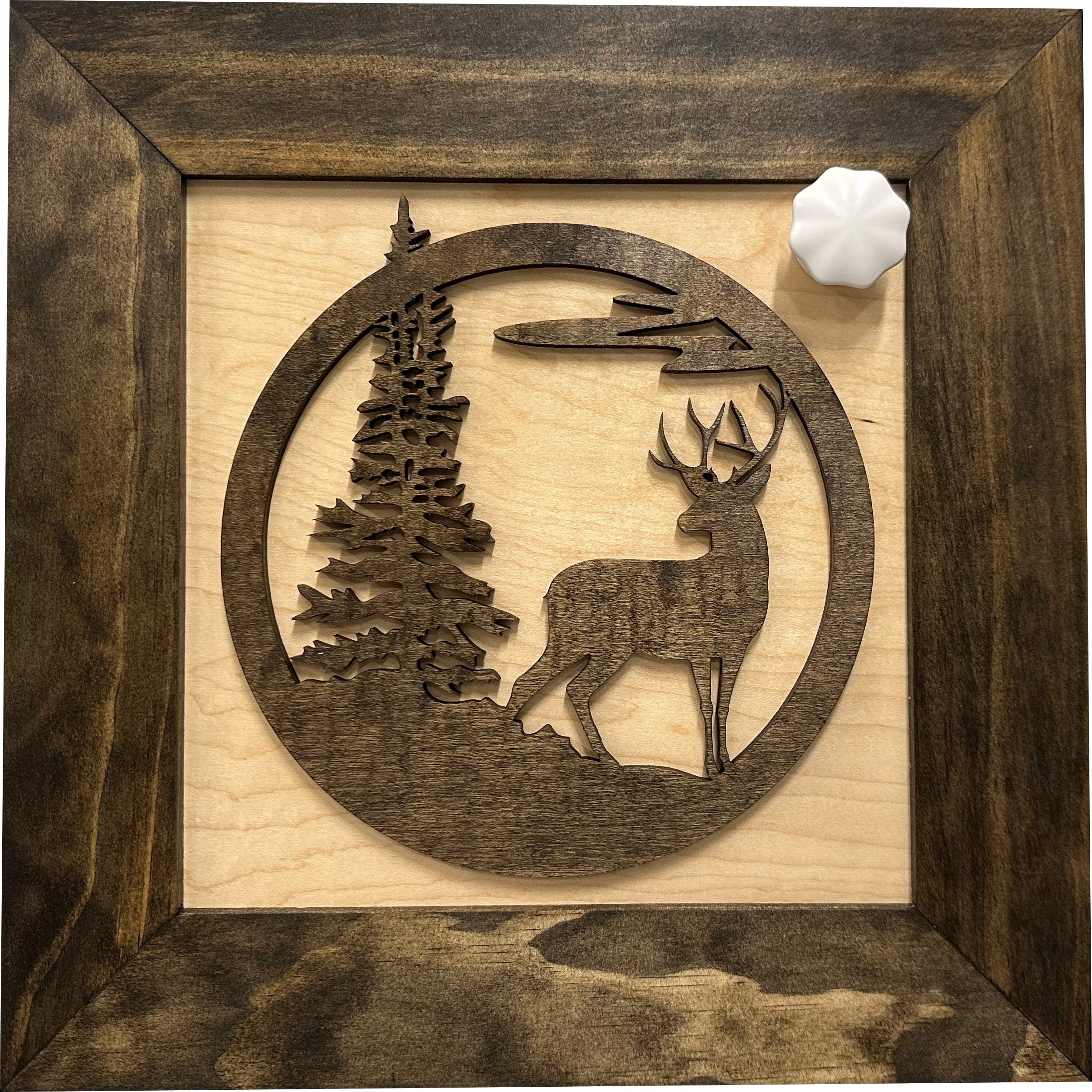 Buck in Nature Decorative Wall-Mounted Gun Cabinet - Gun Safe To Securely Store Your Gun And Other Home Defense Gear-Bluelinescg Safety and Security Products and Services