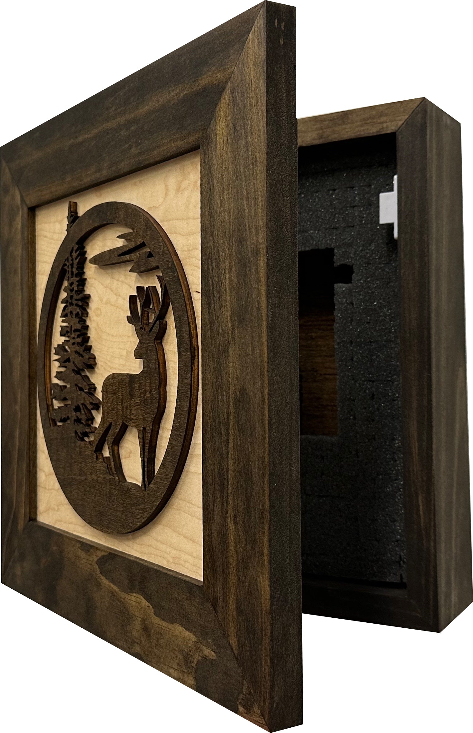 Buck in Nature Decorative Wall-Mounted Gun Cabinet - Gun Safe To Securely Store Your Gun And Other Home Defense Gear-Bluelinescg Safety and Security Products and Services