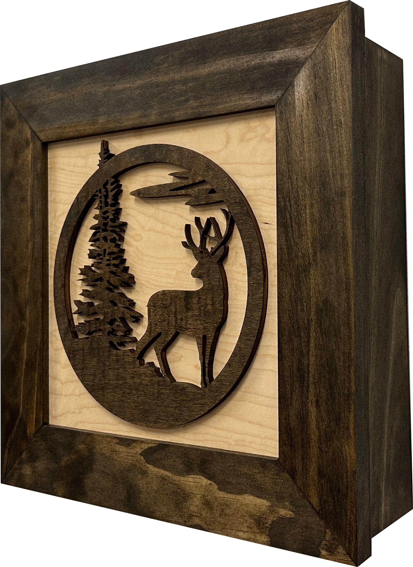 Buck in Nature Decorative Wall-Mounted Gun Cabinet - Gun Safe To Securely Store Your Gun And Other Home Defense Gear-Bluelinescg Safety and Security Products and Services