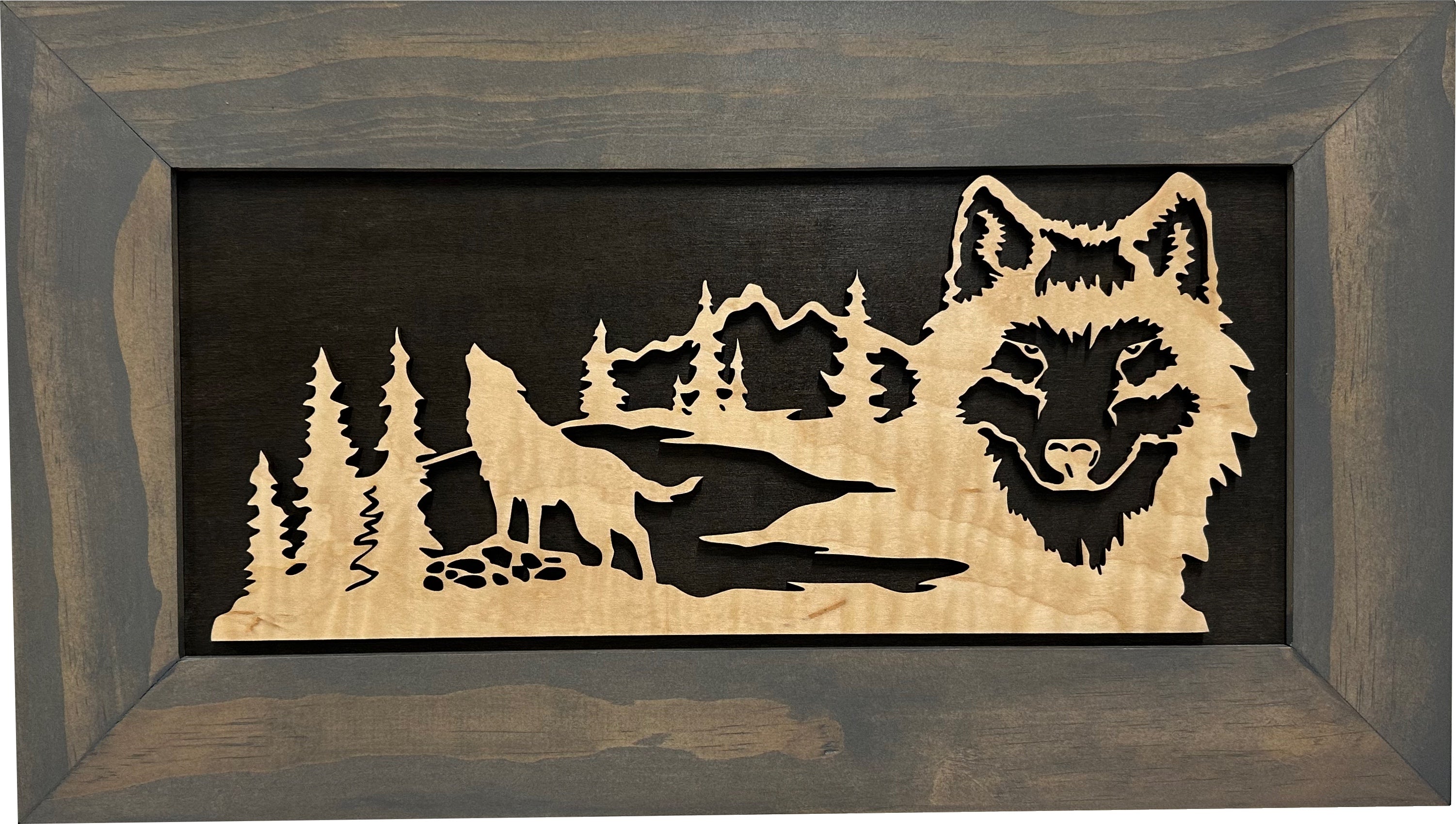 Wall-Mounted Gun Cabinet Wolf Scenery Wall Decoration - Gun Safe To Securely Store Your Gun In Plain Sight-Bluelinescg Safety and Security Products and Services