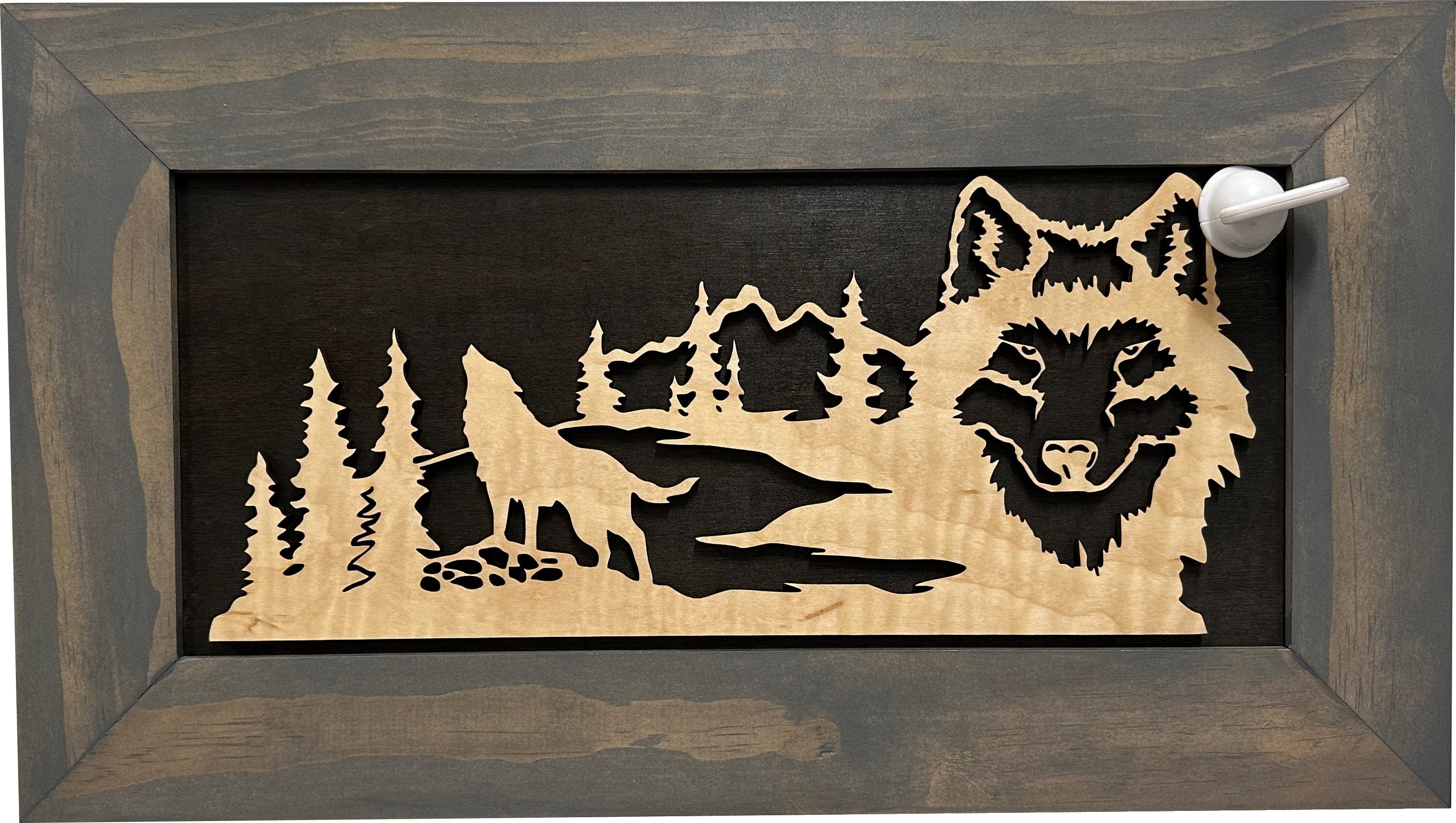Wall-Mounted Gun Cabinet Wolf Scenery Wall Decoration - Gun Safe To Securely Store Your Gun In Plain Sight-Bluelinescg Safety and Security Products and Services